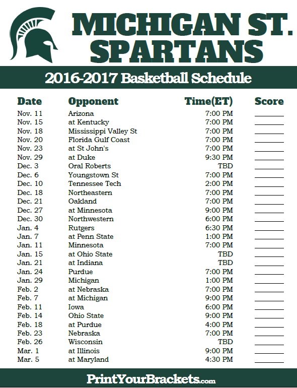 Msu Bb Schedule