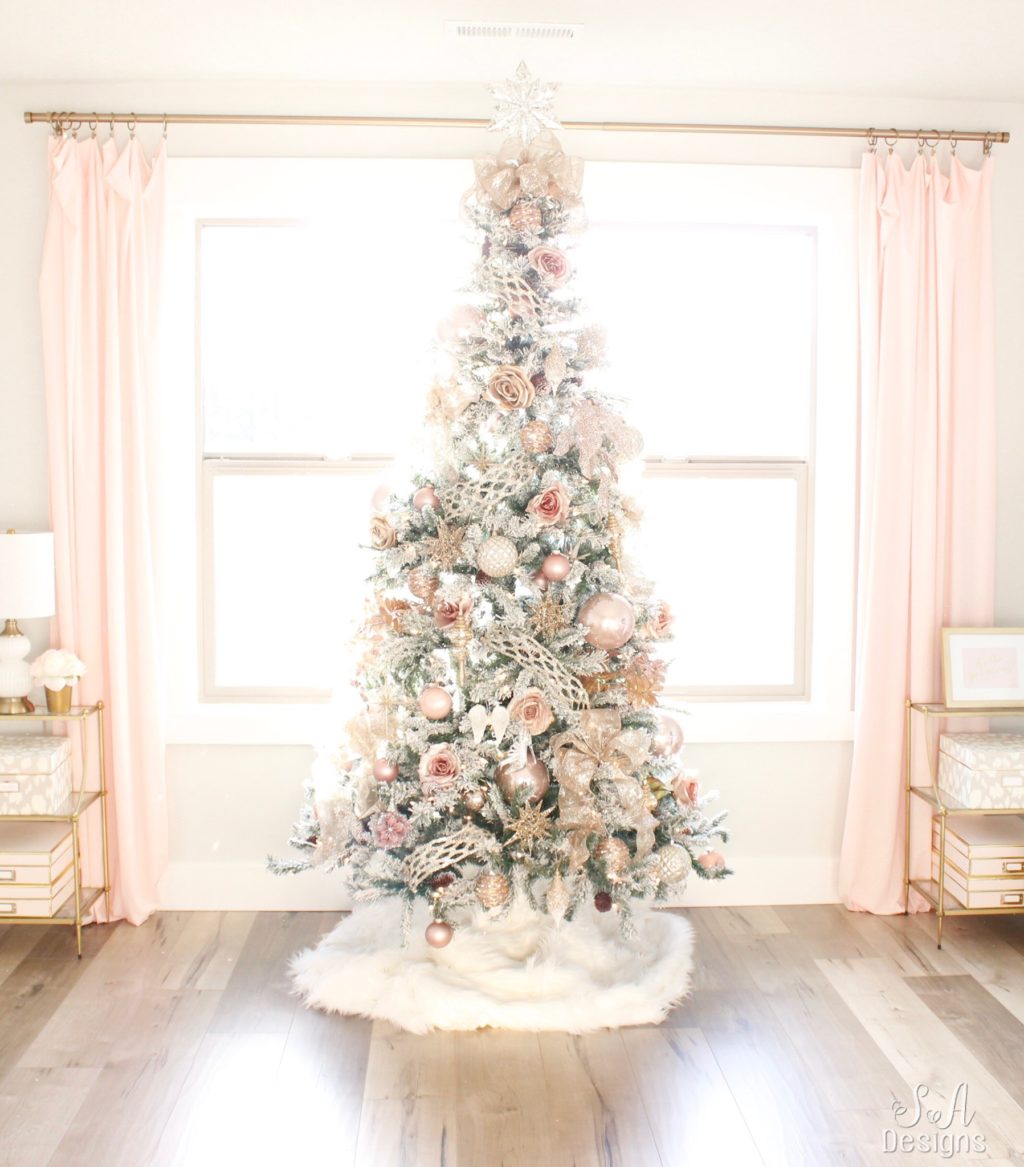 My Blush Pink Flocked Christmas Tree Pink Christmas Decorations Rose