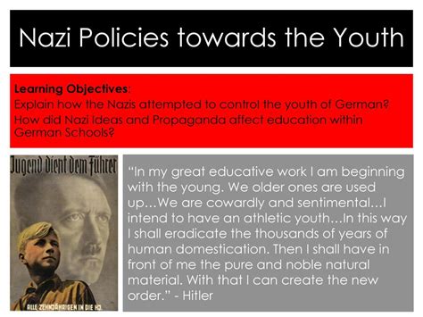 Nazi Policies Towards The Youth Ppt Download