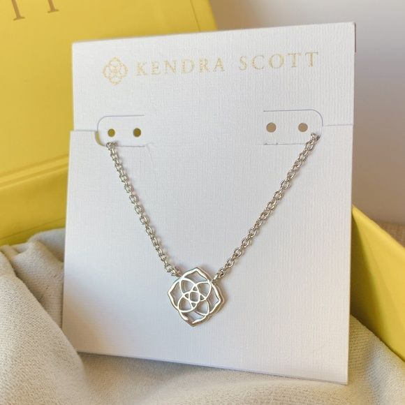 New Kendra Scott Gold Logo Decklyn Necklace Silver Logo Necklace