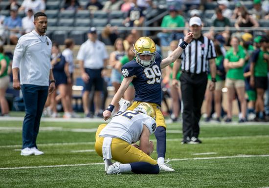 Notre Dame Kicker Blake Grupe 99 Editorial Stock Photo Stock Image