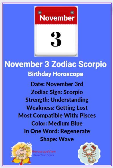 Nov 3Rd Zodiac