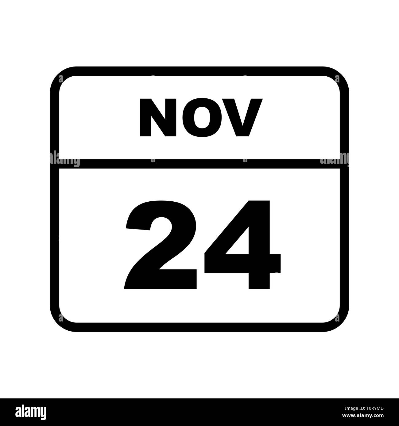 November 28Th Date On A Single Day Calendar Stock Photo Alamy