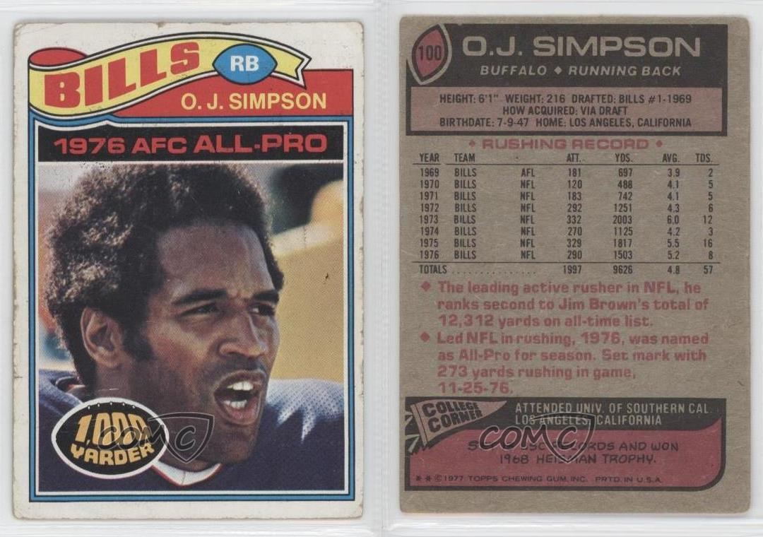 Oj Simpson 1979 Topps Football San Francisco 49Ers 170 Q0781 Ebay