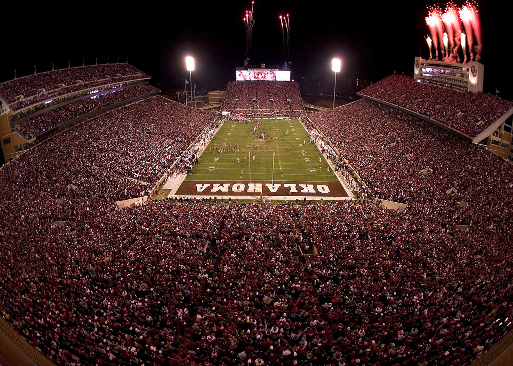 Ou Stripe The Stadium With Images Ou Football Football Stadiums