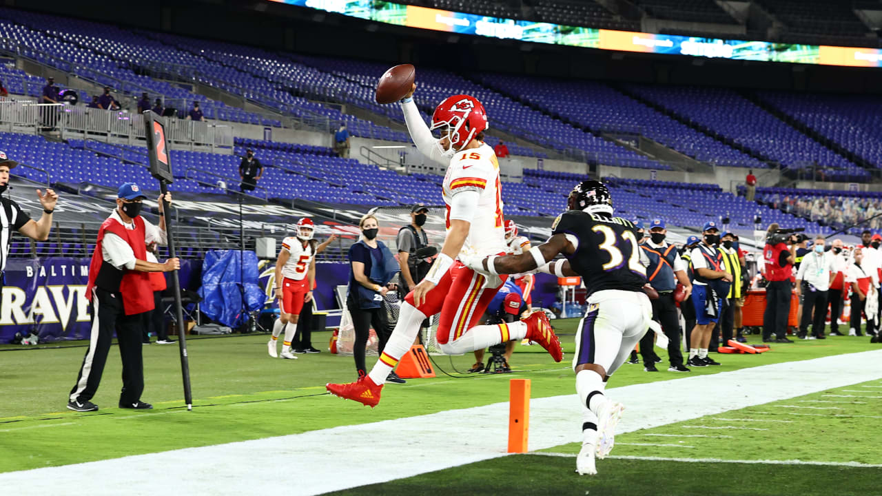 Patrick Mahomes Of The Kansas City Chiefs Rushes For A Touchdown As