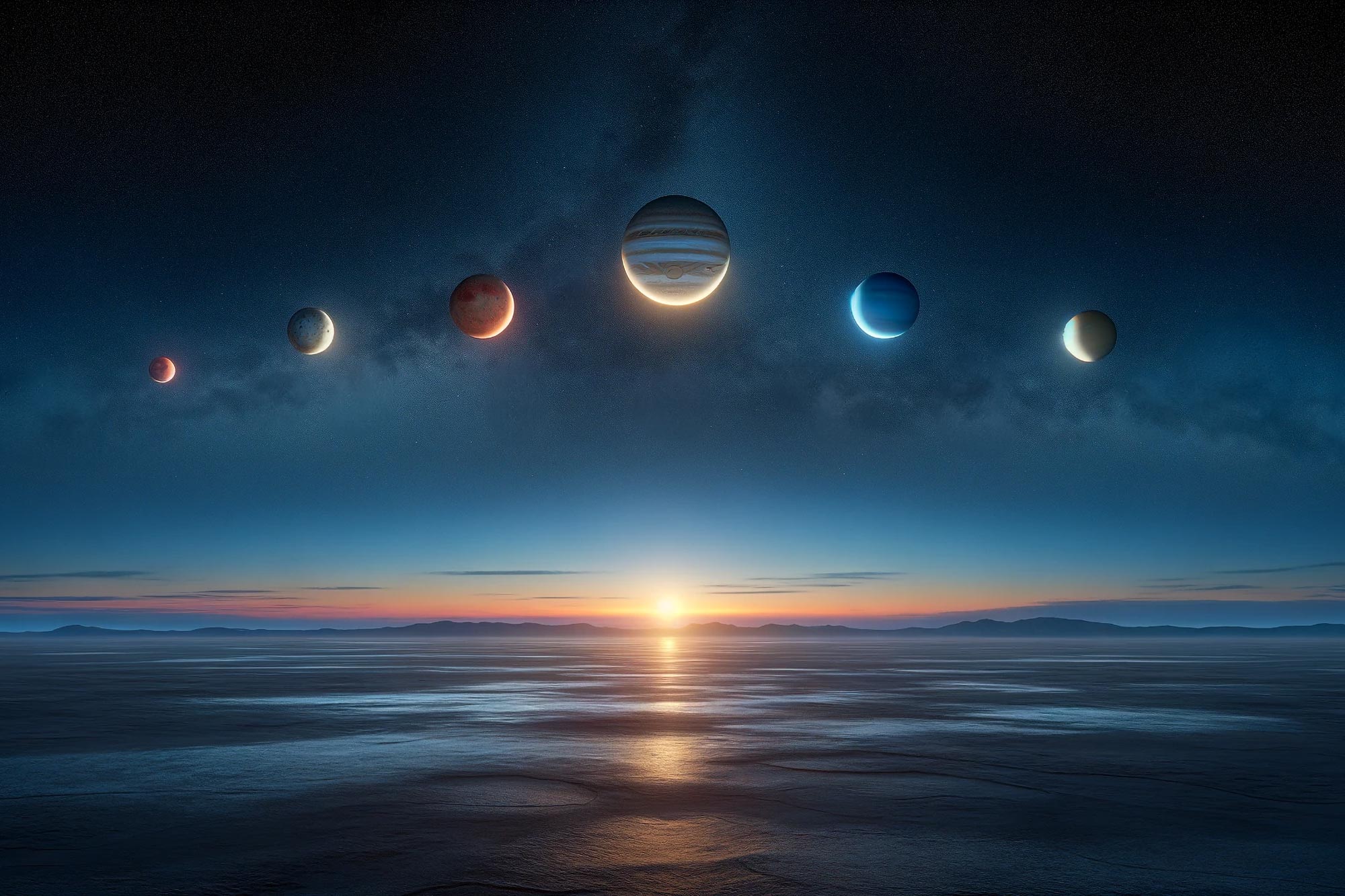 Planets On Parade Six Planets Set To Align Stock Image Image Of