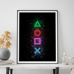 Playstation Inspired Art Print Poster Symbols Gaming Room Etsy