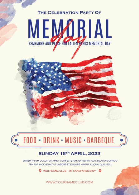 Premium Psd Memorial Day Poster Design Fully Editable