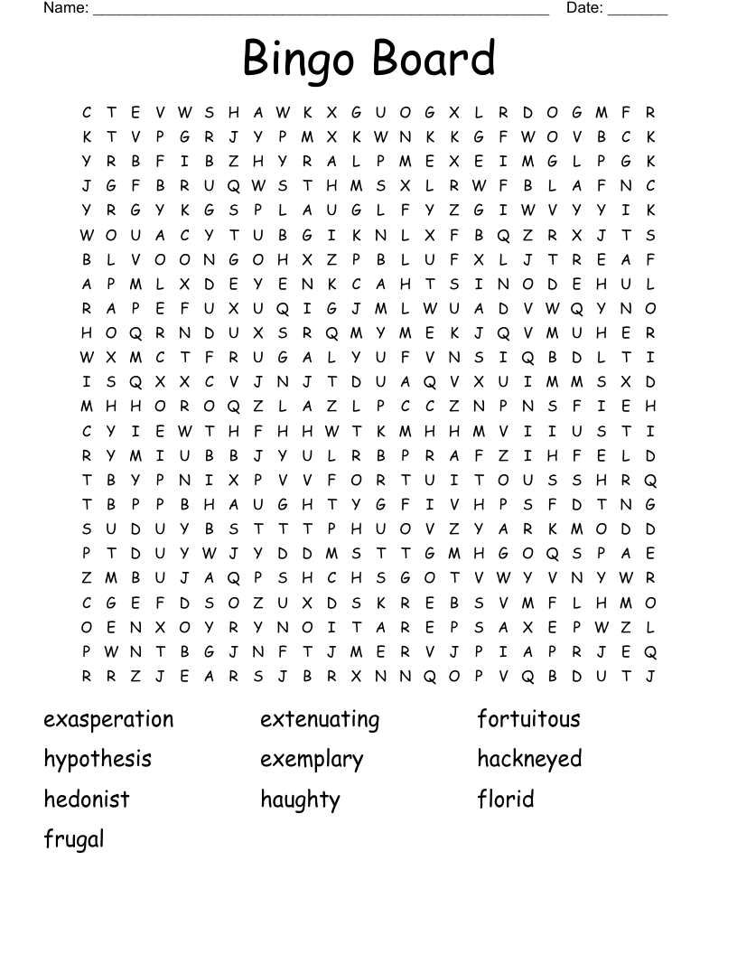 Printable Reading Bingo Printable Word Searches