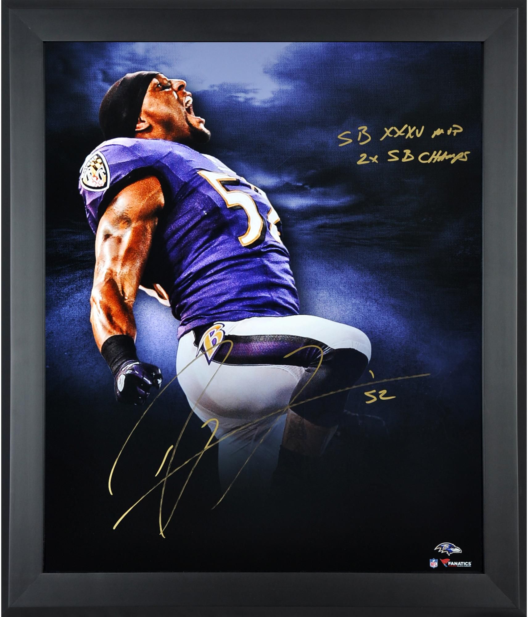 Ray Lewis Autographed Football Memorabilia Nfl Merchandise