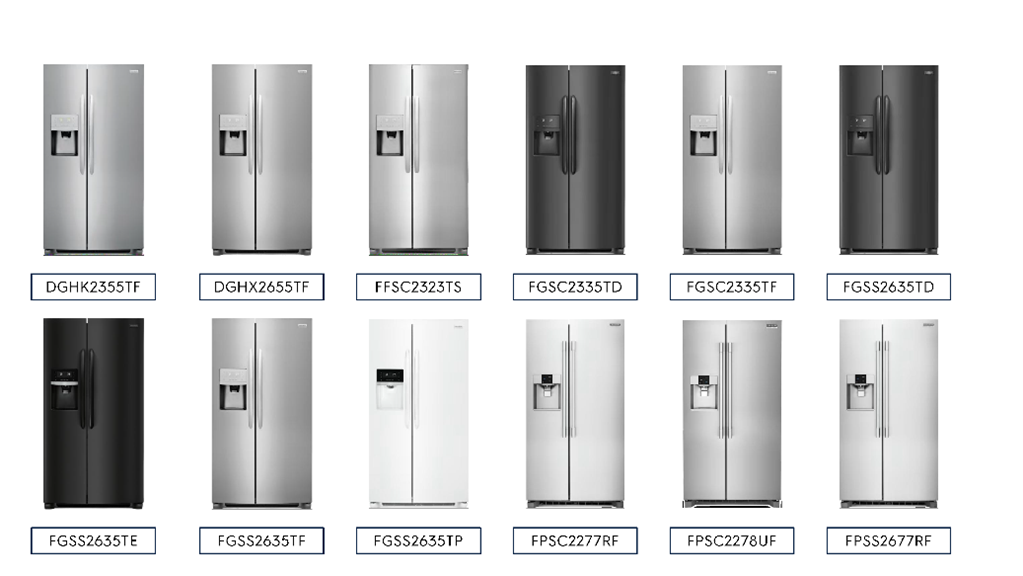 Recall Frigidaire Side By Side Refrigerators With Slim Ice Buckets Due