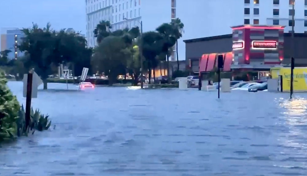 Reports Ride Damage Flooding At Universal Orlando In Florida