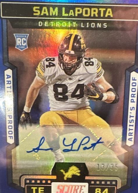 Sam Laporta 2023 Score 342 Rookie Signatures Artist S Proof 35