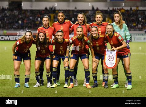 San Jose Costa Rica Spain Squad Pose Previous The Final Match Played