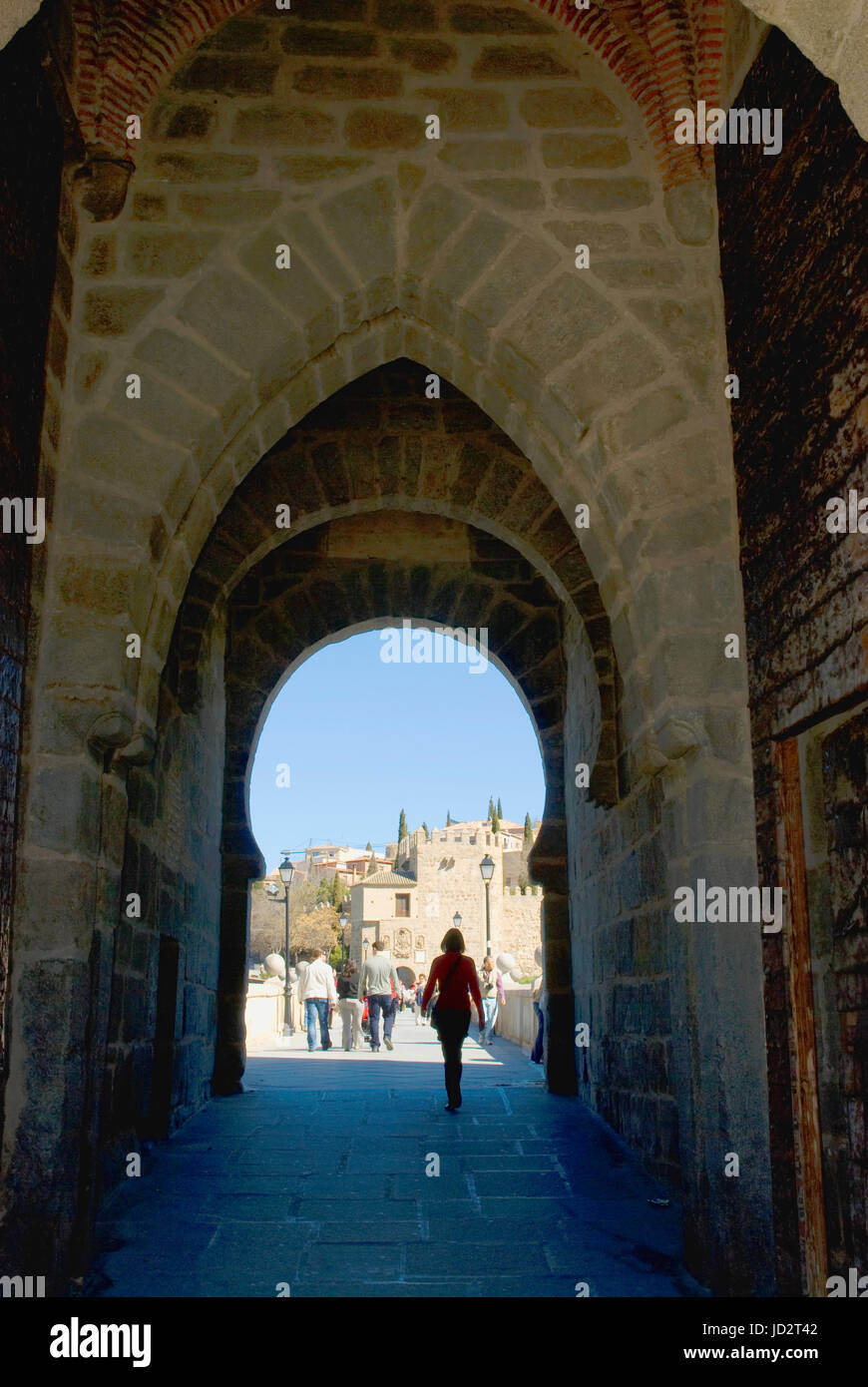 San Mart N Bridge Viewed From The Gate Toledo Castilla La Mancha