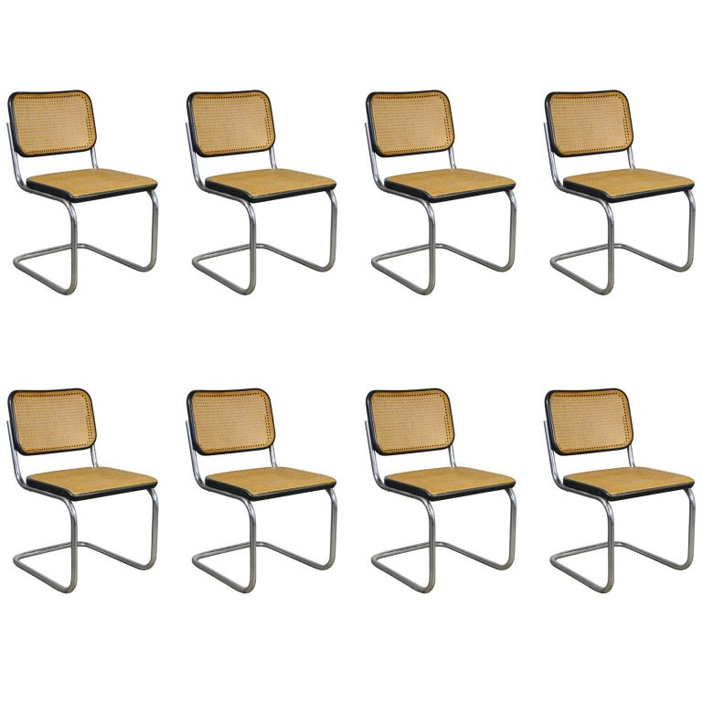 Set Of Eight Marcel Breuer Chairs Model B32 By Thonet At 1Stdibs