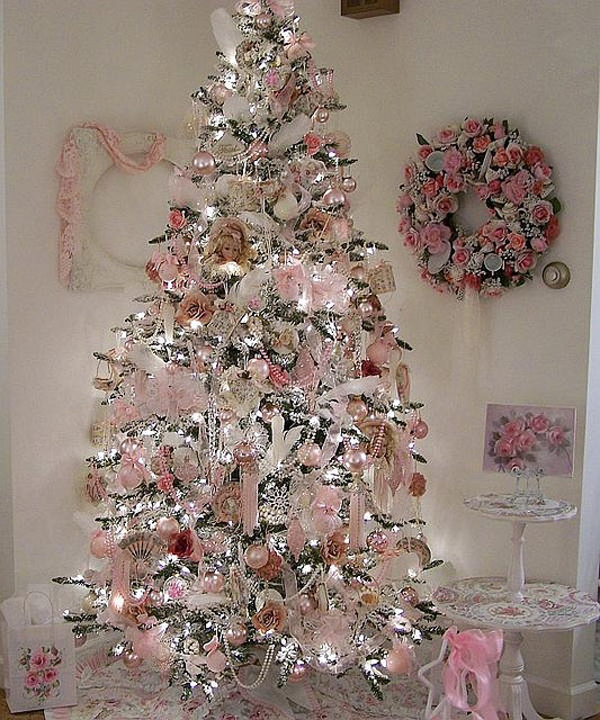 Shabby Chic Pink Christmas Trees Homemydesign