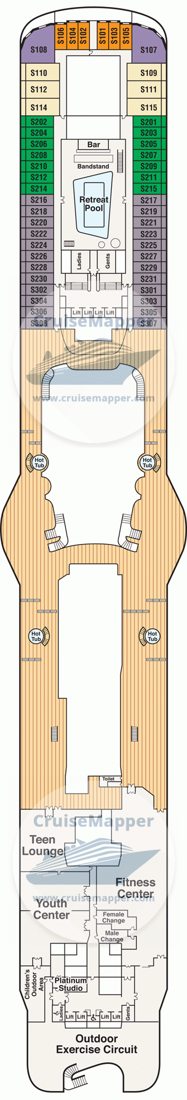 Sky Princess Deck 17 Plan Cruisemapper