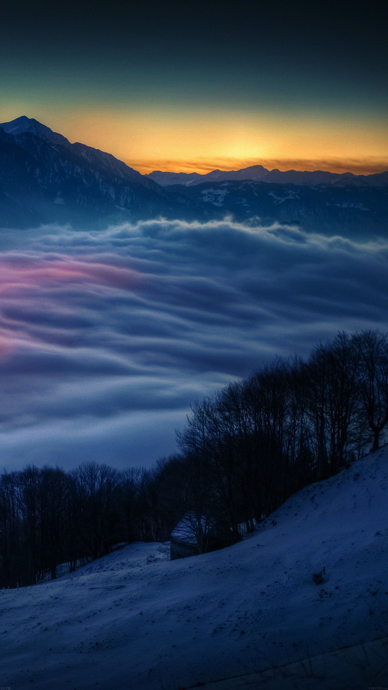 Smoky Mountains Winter Wallpaper