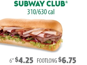 Subway American Club Calories Footlong Marina Thrash