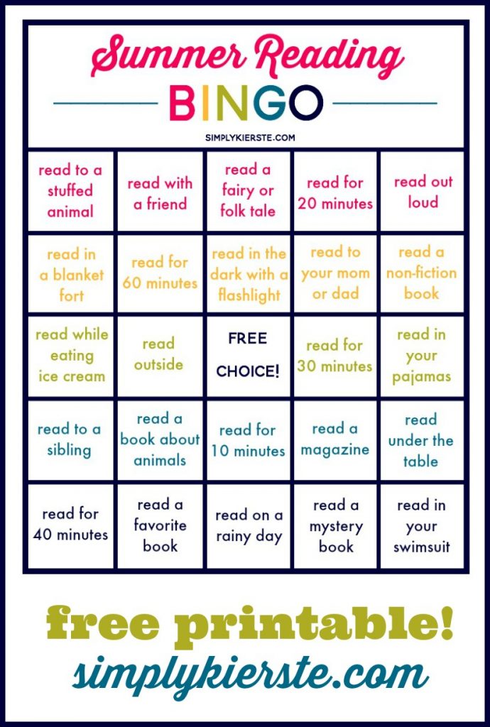 Summer Reading Bingo Card