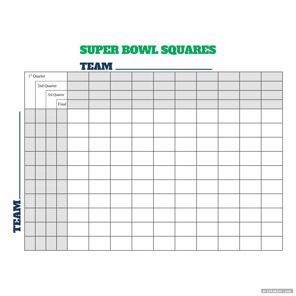 Super Bowl Football Squares Printable Gridgit Com