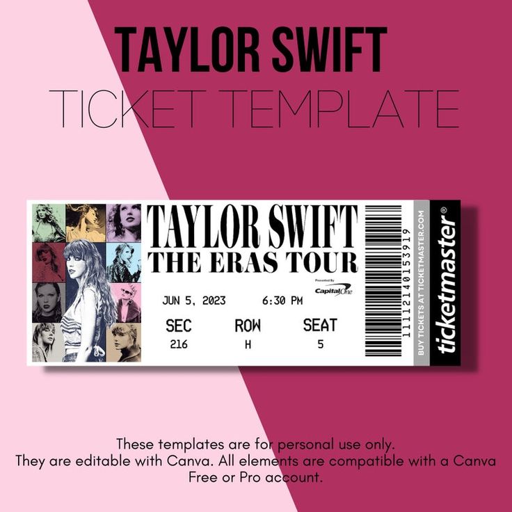 Taylor Swift Concert Ticket Template