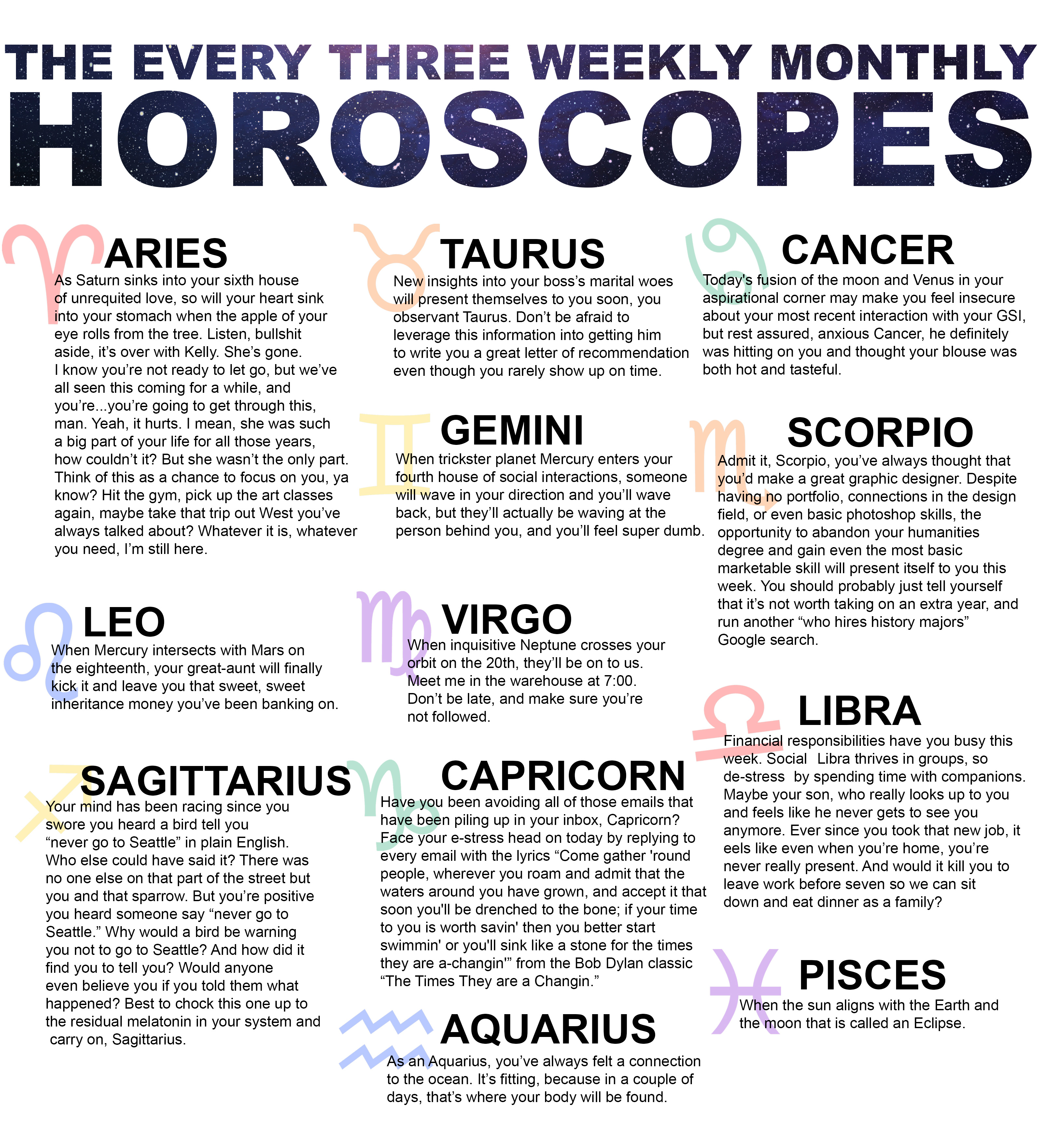 The Every Three Weekly Monthly Horoscopes The Every Three Weekly