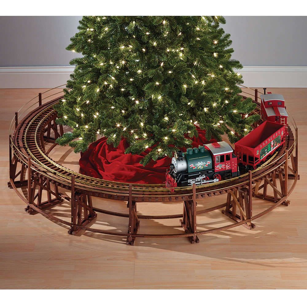 The Manhattan Railway Christmas Tree Train Trestle Hammacher Schlemmer