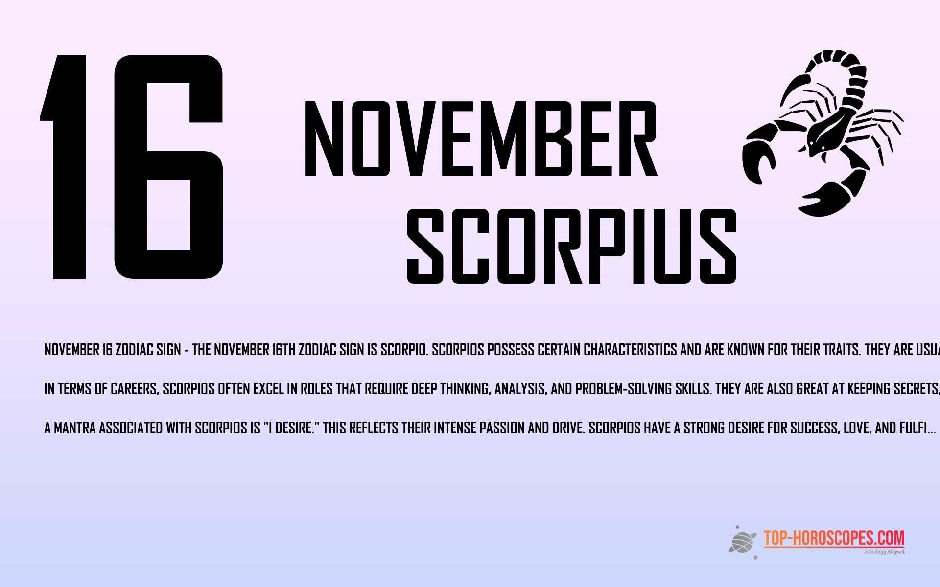 The Ultimate Guide To The Zodiac Sign For November 16Th