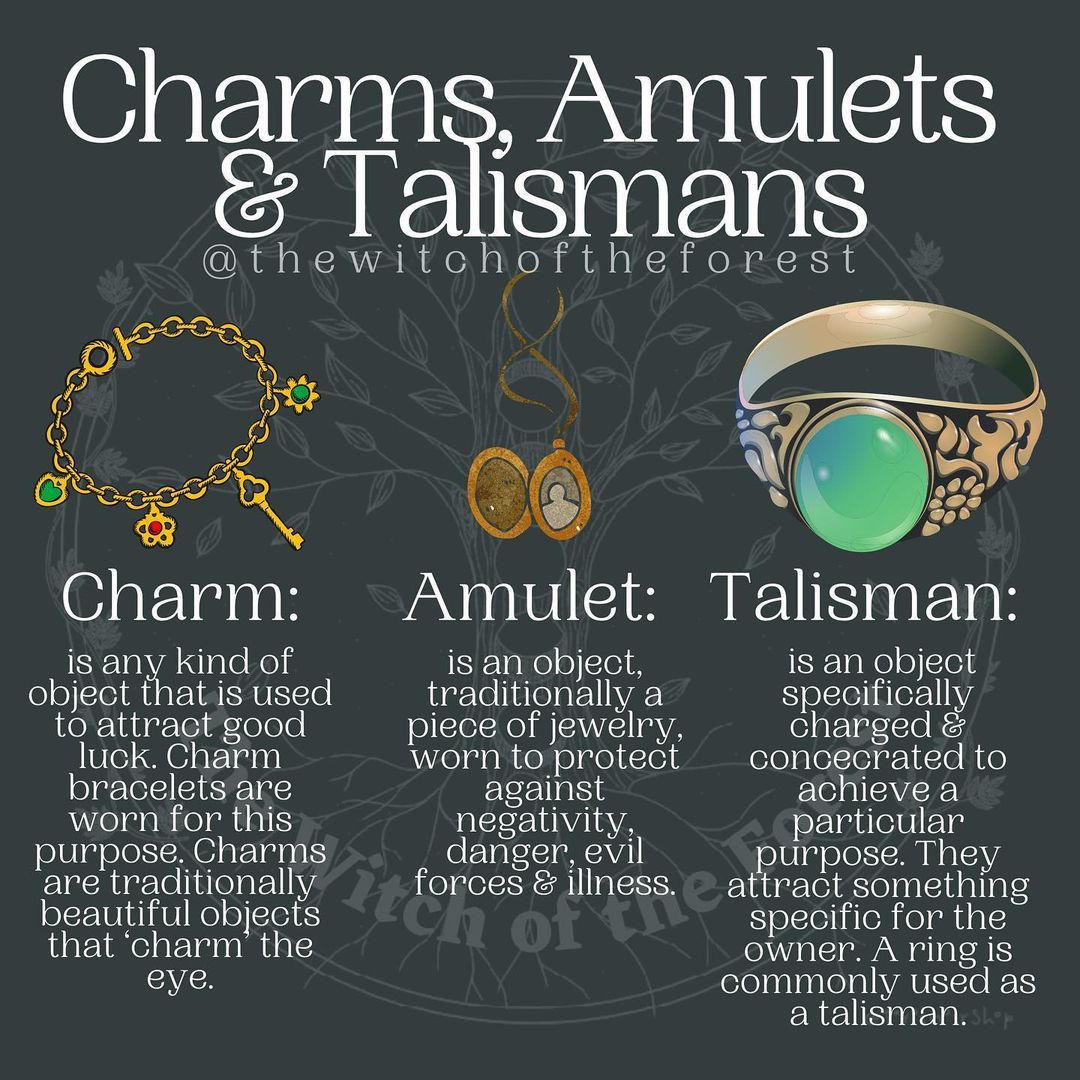 The Words Charm Amulet And Talisman Are