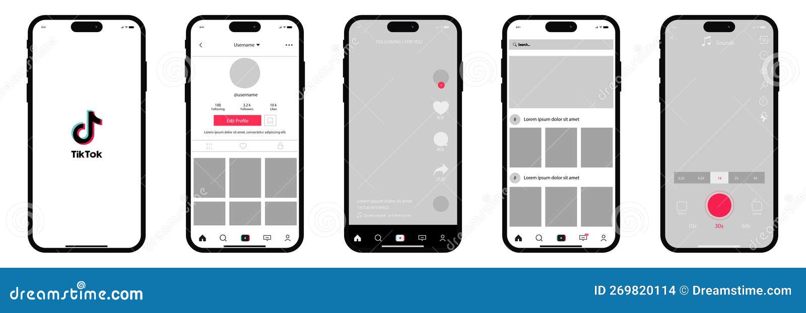 Tiktok Tiktok Mobile App Interface Template On Apple Iphone Mockup