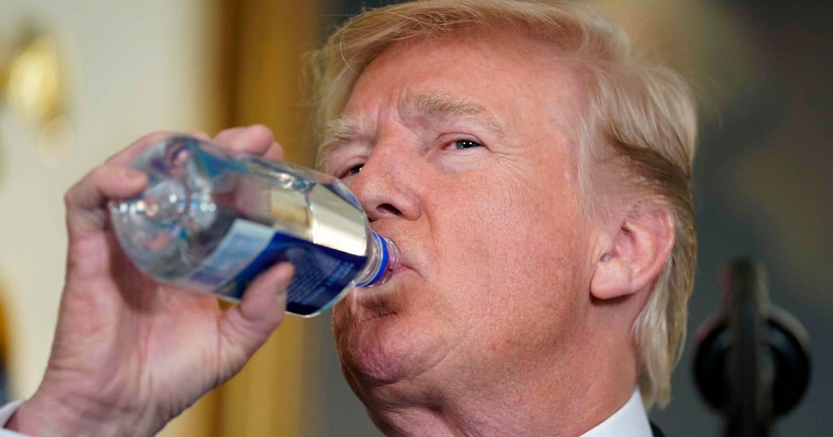 Trump Pauses During Remarks For Sip Of Water Cbs News