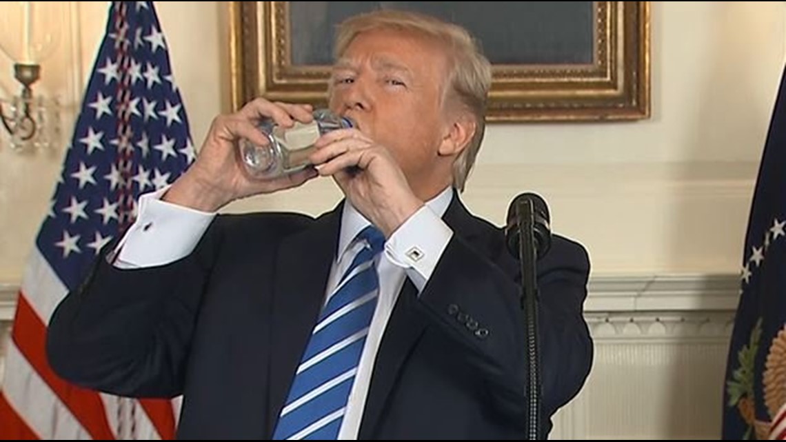 Trump S Sip Of Water During Press Conference Goes Viral Fox61 Com