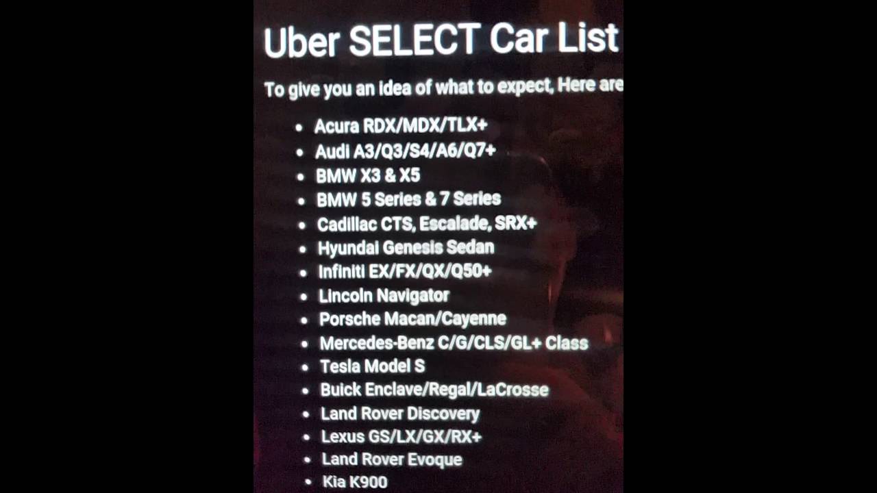 Uber Select Car Requirements Youtube