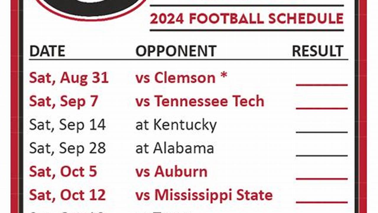 Uga Home Football Schedule 2025 2025 Pavati Stone