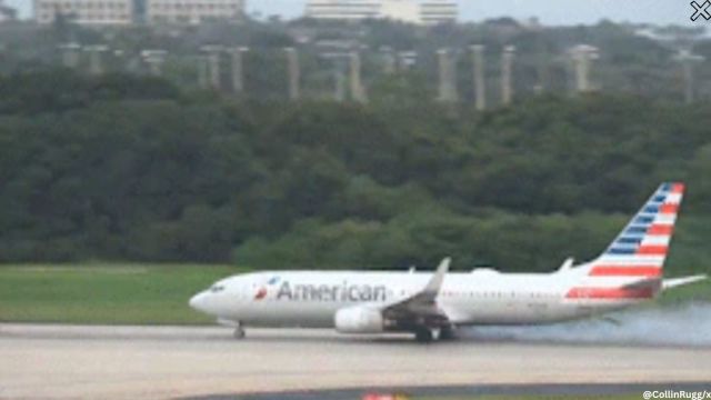 Watch American Airlines Plane Tires Burst On Tampa Airport Runway