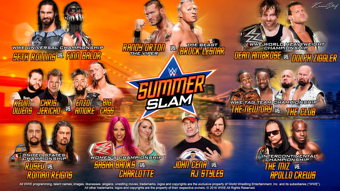 Wwe Summerslam 2016 Matchcard Wallpaper By Kevstif On Deviantart