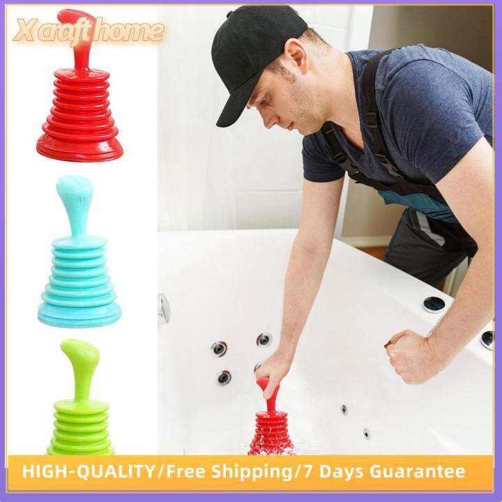 X Craft Home With Large Bellow Bathroom Powerful Plunger Manual Drain