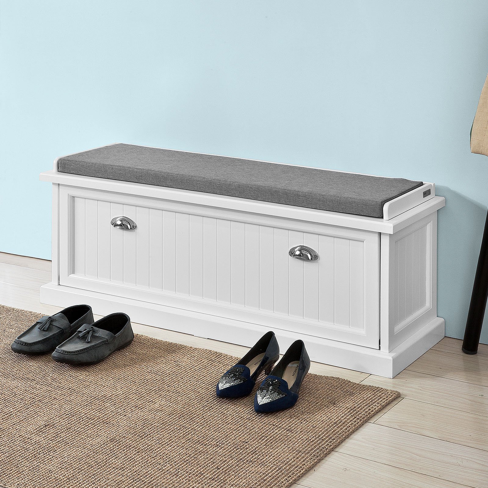 Yofe Storage Bench Entryway Bench With Removable Cushion And 2 Drawers